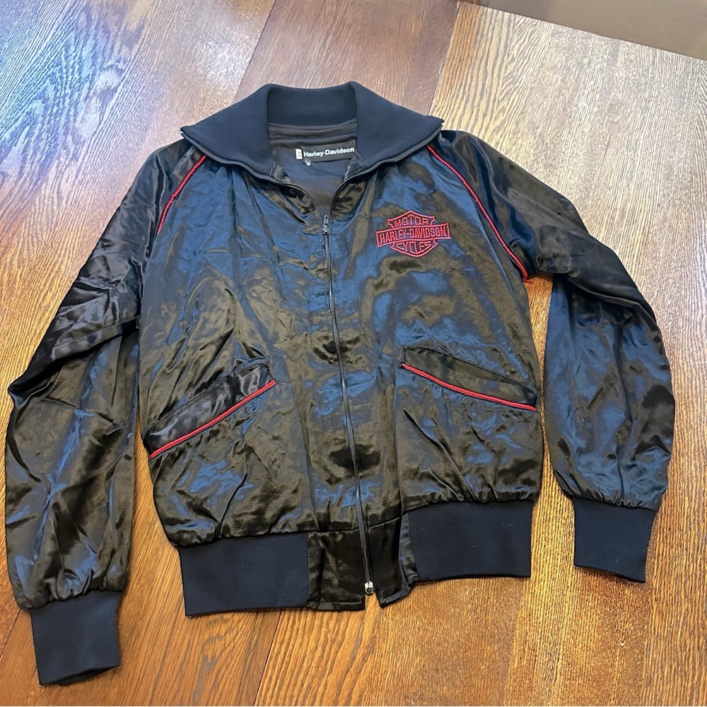 Vintage Harley Davidson satin jacket. Size XS